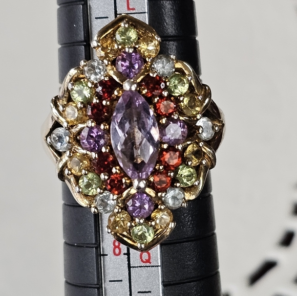 Michael Valitutti Genuine Gemstone 💍 in 18k Gold over Sterling Silver Sz 7! - Picture 7 of 13